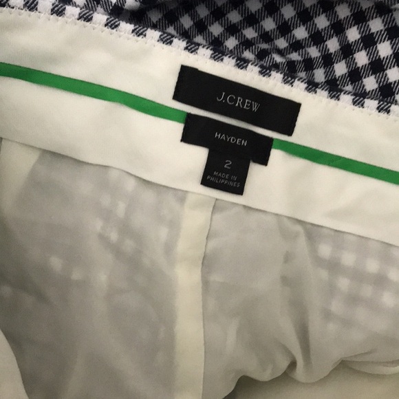 J. Crew Hayden plaid navy linen crop pants size 2 - Picture 13 of 14